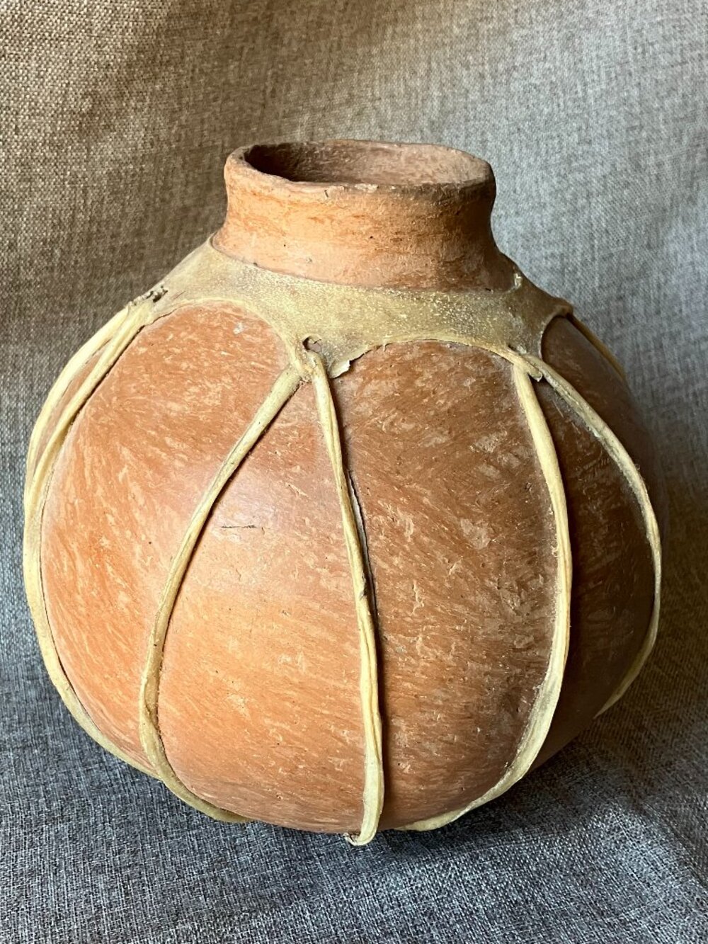 Vintage Handmade Tarahumara Pottery Jug 8"h